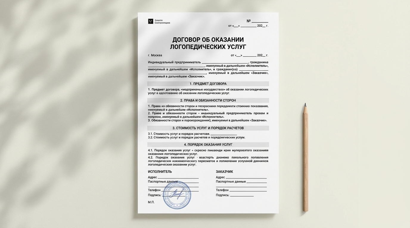 Договор об оказании логопедических услуг